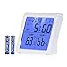 AE Life Temperature Humidity Gauge, Indoor Thermometer Hygrometer with Digital Alarm Clock, Backlit Accurate Monitor Clear Reading, Min/Max Records, °C/°F Switch, Calendar, Time Display - White