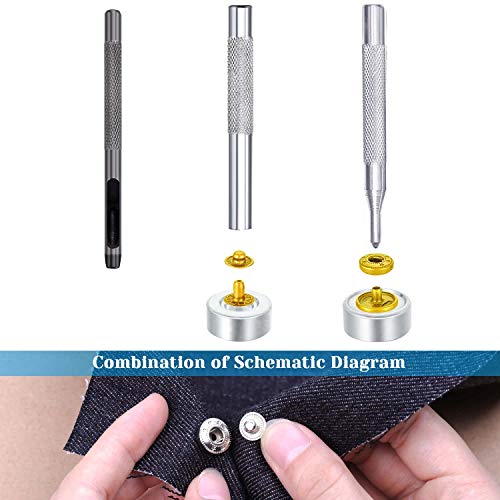 image for Snap Buttons, Paxcoo 150 Sets Leather Snap Fasteners Kit, 12.5mm Metal