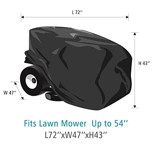 Anleolife Riding Lawn Mower Cover,All-Weather-Proof Garden Tractor Cover Up to 54" Decks, 600D Marine Grade Fabric with PU Coating -L72xW44xH43