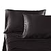 HONEYMOON HOME FASHIONS Ultra Luxury and Soft Satin Full Bed Sheet Set - Black