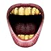 TSANLY Gold Grillz 6 Teeth Mouth 24K Plated Gold Top & Bottom Grills Caps Set for Son + Extra Molding Bars + Microfiber Cloth