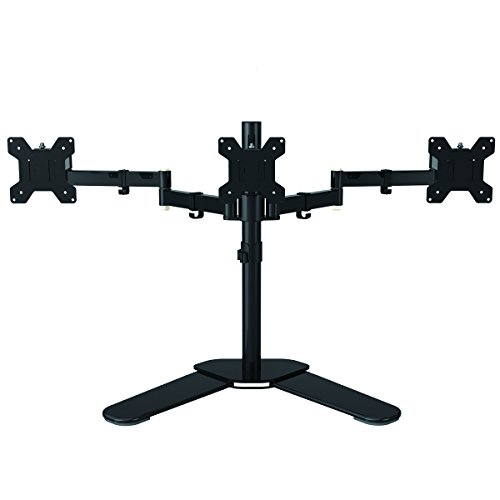 Suptek Fully Adjustable Triple Arm LCD LED Monitor Stand Desk Mount Bracket for 13″-27″ Screens with 15 Tilt, 360 Rotation & 180 Pull Out Swivel Arm – Max VESA 100×100 ML6463