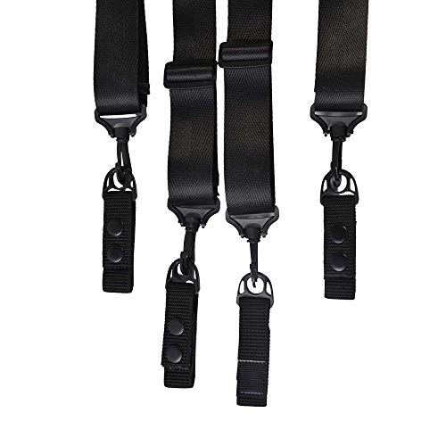 Men Padded Adjustable Tool Belt Suspenders,Tactical Duty Belt Harness Suspenders with 4 Loop Attachments(Black) - Thumbnail 4