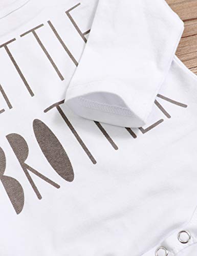 Newborn Baby Boy Clothes Crew Letter Print Romper+Long Pants+Hat 3PCS Outfits Set,Soft Breathable Fabric (G-Blue, 6-9 Months)