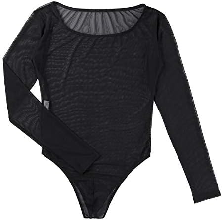 フィーショー Feeshow 男性下着 インナー メンズ ワンピース シースルー メッシュ ロングスリーブ ハイカット ジャンプスーツ ボディ