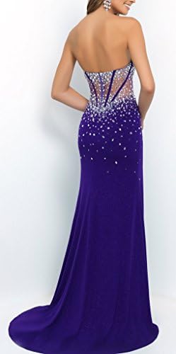 Harshori Sweetheart Corset Style Bodice Strapless Crystals Evening Gown 12 Red