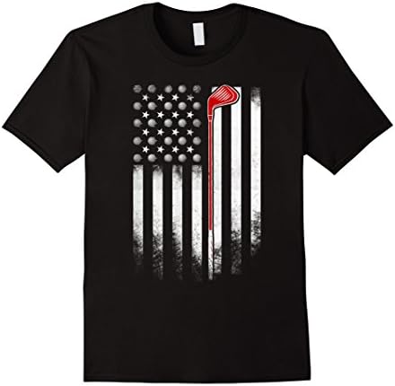 Mens Golf American Flag T Shirt XL Black