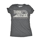 Womens Think Outside Funny No Box Necessary Cool Summer Sunshine Outdoor Nature T Shirt