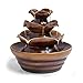 SereneLife 3-Tier Water Fountain Decoration - Cool Indoor Outdoor Portable Electric Tabletop Decorative Zen Meditation Waterfall Decor Kit Includes Submersible Pump & Power Adapter - SLTWF10
