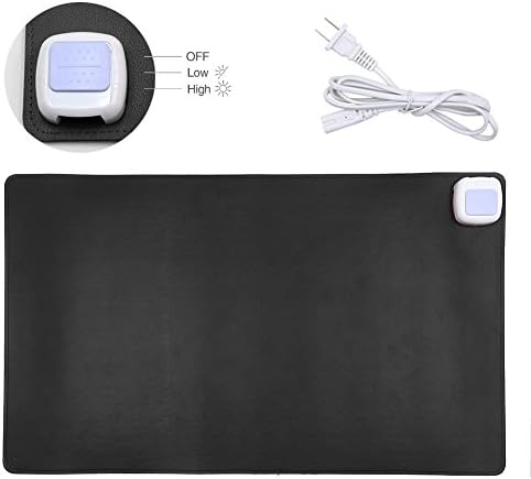 Tmarton 1 PC Black Leather Hand Warmer Heated Foot Warming Mat Cushion Home Office Desk Pad Mouse Pad