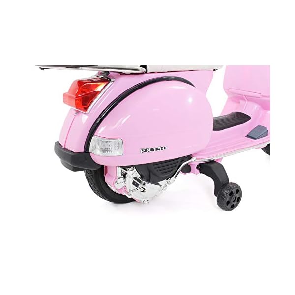 Original Actionbikes Motors Kinder Elektroroller Vespa PX150 | 2 x 18 Watt Motor (Total 36 Watt) - Eva-Vollgummireifen - Lizenziert - Bis zu 6 km/h - Roller (Pink) – Bild 7
