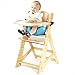 Keekaroo Height Right™ High Chair with Infant Insert & Tray, Natural/Aqua, ONE Size (0051404KR-0002)