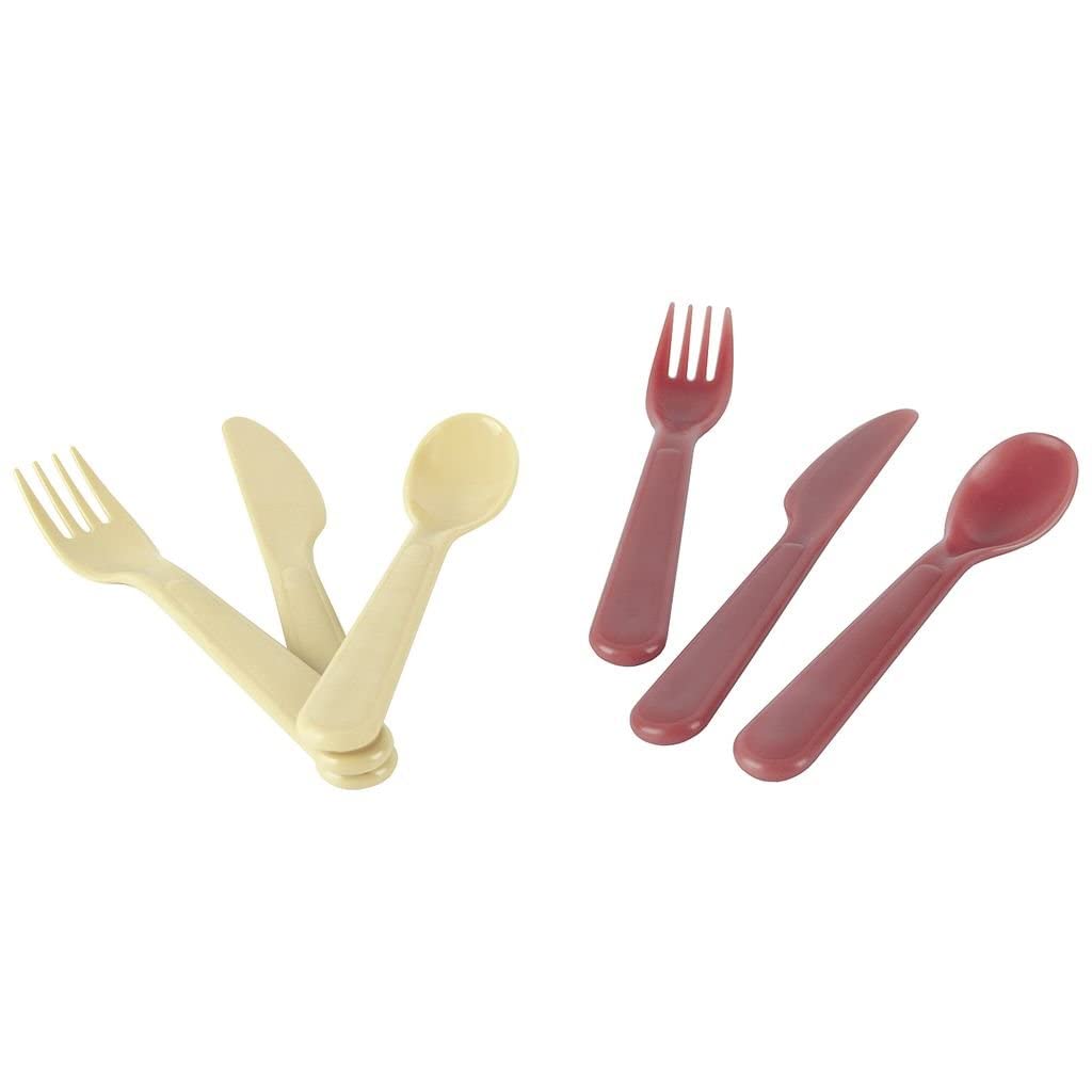 Dantoy - Tiny Biobased Cutlery Set - Nude & Ruby Red (6250)
