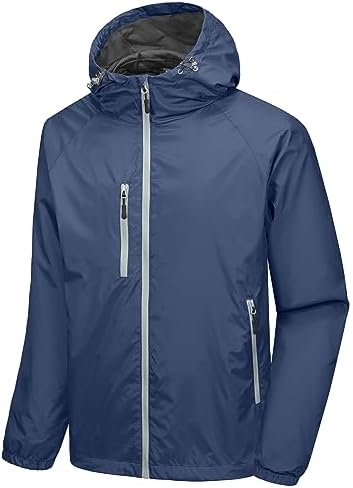 First Class 100% Nylon Windbreaker with Securtiy I.D. (Navy Blue