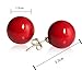 Lureme Women 12mm Red Shell Bead Silver Tone Classic Round Ball Stud Earrings 02001451