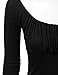 NINEXIS Ruched Gathered Scoop Neck Long Sleeve Blouse Top S-3XL (12 Colors)