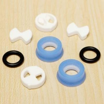 UR Bathroom 8pcs 1/2 Inch Replacement Sealed Ceramic Disc and Silicon Washer Insert Turn for Valve Tap