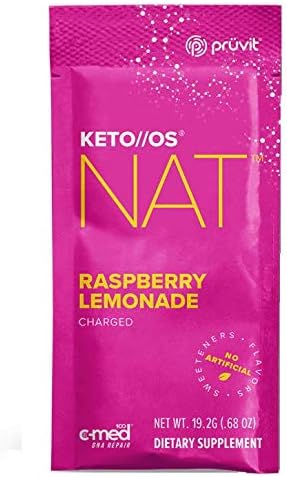 Keto//OS NAT Raspberry Lemonade, Beta Hydroxybutyrates Exogenous Ketones Supplements for Fat Loss, Workout Energy Boost (15 Sachets)