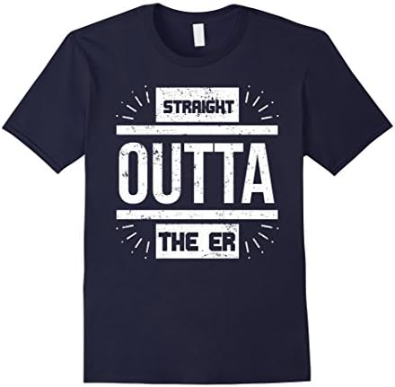 Men's Certified Emergency Room Nurse Shirt Straight Outta The ER Medium Navy