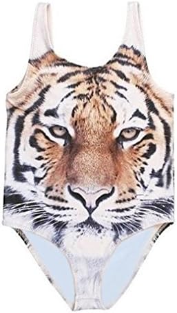 Jarsh Kids Baby Girls Creative Tiger Pattern Swimwear One Piece Swimsuit Jumpsuit Summer Wear (2T(1-2Years Old))
