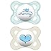 MAM I Love Mommy Collection Pacifiers (2 pack, 1 Sterilizing Pacifier Case), MAM Pacifier 0-6 Months, Baby Boy Pacifier, Best Pacifier for Breastfed Babies primary