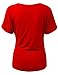 MBJ WT1118 Womens V Neck Short Sleeve Wrap Front Drape Dolman Top XXL RED