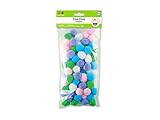 Multicraft Imports Pom-Poms, 1-Inch, Assorted Pastel, 80 Per Package