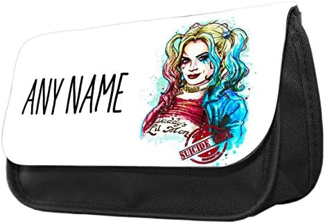 Personalised Suicide Girl – Harley Quinn Themed Funny Pencil Case. Make up case, Back to School Gift.