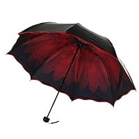 YoyoArt Travel Parasol Folding Umbrella Double Folding Anti-UV Sun Rain Umbrella (Red)