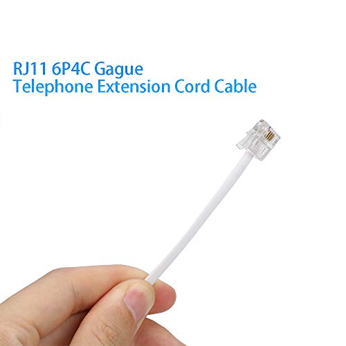 Telephone Landline Cord Phone Cord(10M 32Ft) Telephone Line Extension Cord Cable Wire Male to Male RJ11 6P4C Plug Landline Telephone Fax Machine (2 Pack,White)