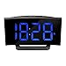 Digital Alarm Clock, TopElek 5'' LED Display Clock with Curved-Screen and Dimmer, Snooze Function, 3 Adjustable Alarm Sounds, Bedside Alarm Clock for Bedroom, Kitchen, Office