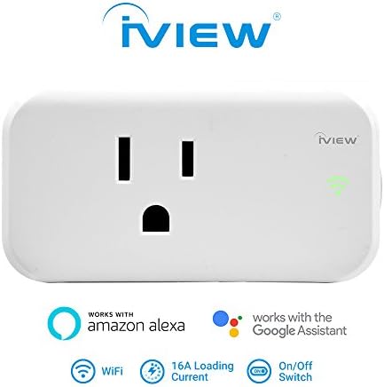 Smart WiFi Plug, Mini Smart Socket, Free APP Remote Control from Anywhere, Built-in WiFi, No Hub Required, Compatible with Alexa (1-Pack)
