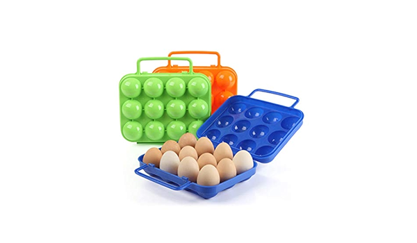 VORCOOL Porta-huevos con mango plegable portátil 12 ...