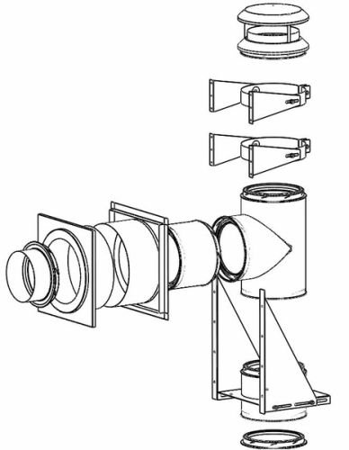 Shasta Vent Thru-The-Wall Kit for Class A, All Fuel, Double Wall, Insulated, SS Shasta Vent 8