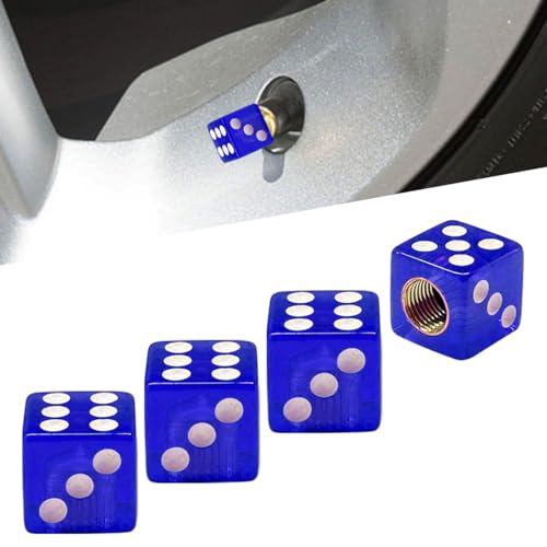 QEUOBUE 4PCS Dice Car Tire Valve Stem Caps (Blue) at Amazon