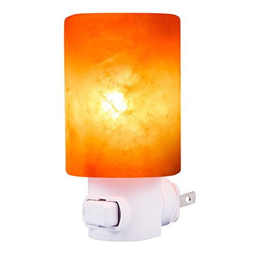 Betus Natural Crystal Himalayan Salt Wall Lamp - Air Purifying Night Light - 360 Rotatable Plug 7W Bulb - Cylindrical