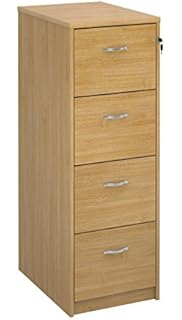 Ready Built 4 Drawer Lockable Filing Cabinet In Beech Amazon Co