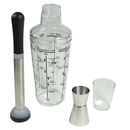 DCI Craft-a-Cocktail 3-Piece Cocktail Set, Clear/Silver