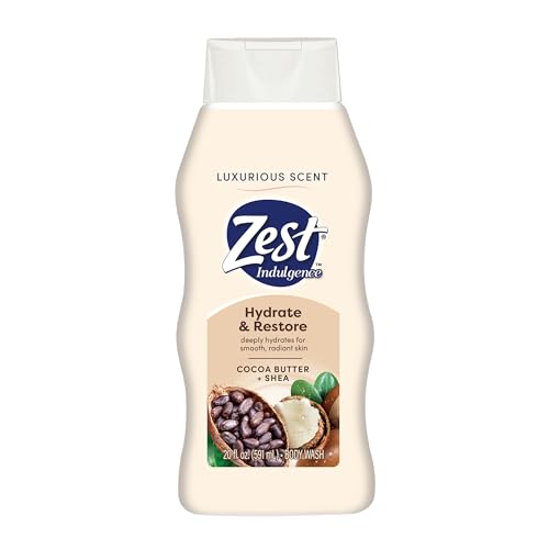 Zest Body Wash - Enriched with Wild Cocoa Butter and Shea - Hydrating Body Soap - Suitable for All Skin Types - Cocoa Butter and Shea - 20 oz