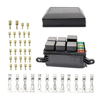 Caja de 6 fusibles ATC/ATO con terminal + relé de 4 pines 12 V ...