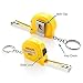 HEIKIO 3-Pack Measuring Tape 6 Feet (2 Meters), with Belt Clip and Key Chain, Metric and Inch Scale, Clear Mark for DIY and Daily Family Use - Locking Mini Tape Measure