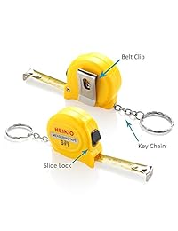 Cinta métrica 6 ft 6.6 foot por heikio, con clip de cinturón y clave cadena, precisa escala métrica y pulgadas, transparente Mark para bricolaje y uso diario de la familia   Bloqueo de mini cinta métrica h17001