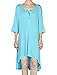 Mordenmiss Women's Half Sleeve High Low Loose Tunic Tops Casual Tee Shirts