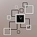 Toprate(TM) Creative Black and Silver Rectangle Square Modern Stylish Wall Clock Mirror Wall Clock Fashion Modern Design Removable DIY Acrylic 3D Mirror Wall Decal Wall Sticker Decoration
