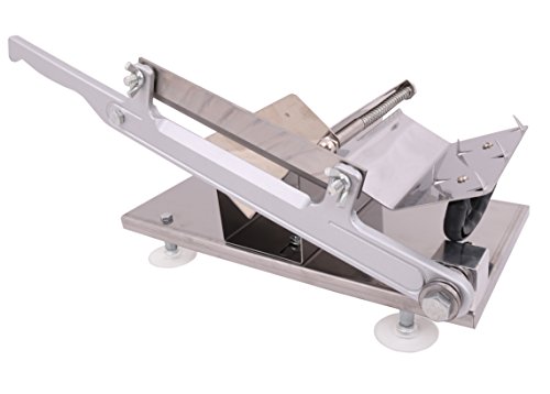Manual Control Stainless Steel Frozen Meat Slicer Cutting Beef Mutton Potato Vegetable Sheet Cutter Home Kitchen Business Industrial Use (Silver) - Thumbnail 2
