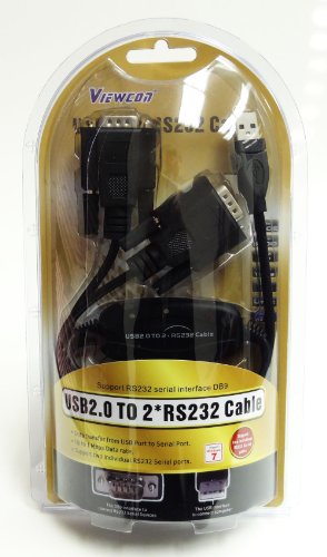USB 2.0 to two Serial DB9 RS232 Cable with FTDI chipset