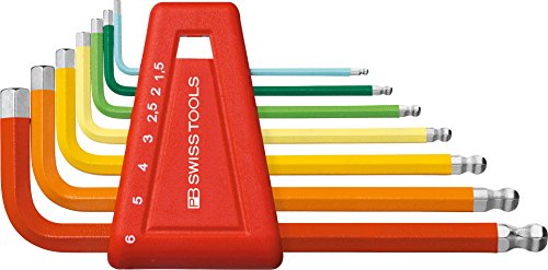 PB Swiss Tools PB 212H-6 RB Ballend Hex Key Set rainbow