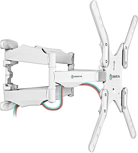 ONKRON TV Mount Full Motion Tilt Swivel Wall Bracket 35 to 60-Inch LED LCD Flat Panel TVs VESA up to 400 x 400 mm M5 White
