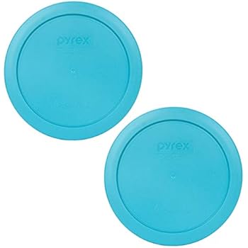 Pyrex 7201-PC 4 Cup Surf Blue Round Plastic Food Storage Lid - 2 Pack