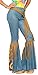 Rubies Hippie Pants W/Belt Costume for Adults, Women's X-Small-Small Blue/Brown
